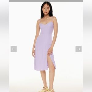 Aritzia Sunday Best Viola floral bustier purple midi dress size Xs